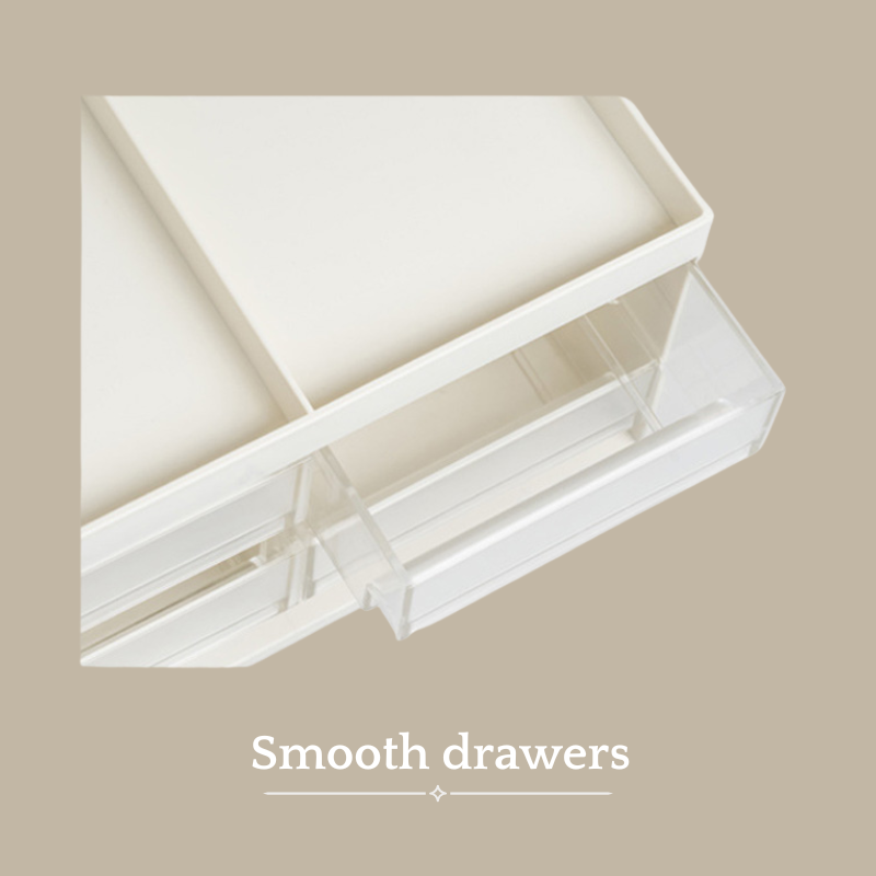 Aesthetic White Desk Organizer with Drawers | Cat-Friendly Pen Holder for Home Office | Paws2q