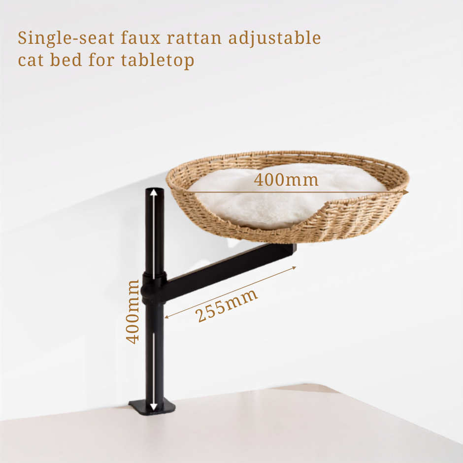 Aria Swivel Desk Cat Bed – Aesthetic Floating Cat Perch for Minimalist Homes