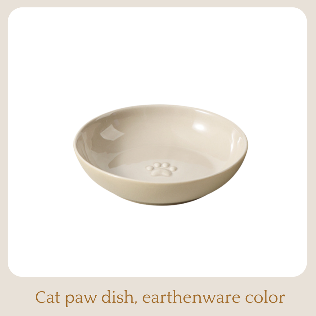 Minimalist Elevated Cat Bowl Set - Ceramic Raised Cat Food & Water Dishes with Natural Bamboo Stand for Modern Homes |   Paws2q