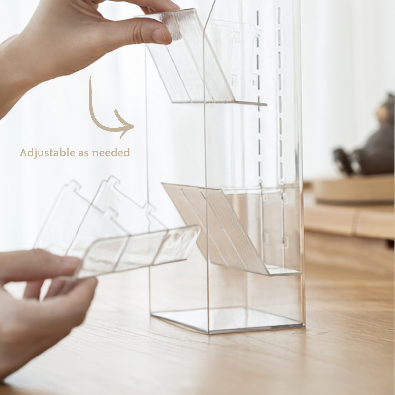 Minimalist Acrylic Desk Organizer - 4-Tier Slanted Pen Holder & Washi Tape Station for Cozy Aesthetic Workspaces | Paws2q