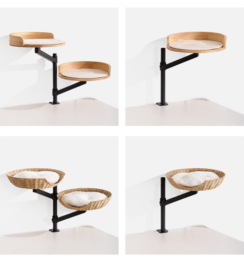 Aria Swivel Desk Cat Bed – Aesthetic Floating Cat Perch for Minimalist Homes