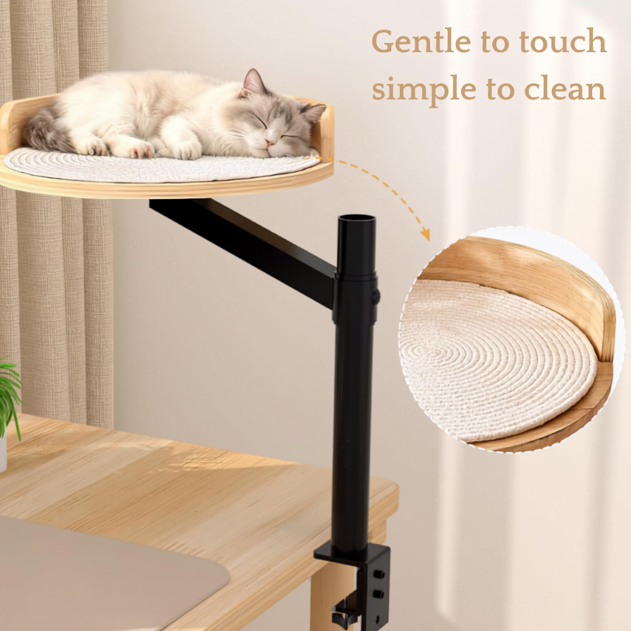 Aria Swivel Desk Cat Bed – Aesthetic Floating Cat Perch for Minimalist Homes